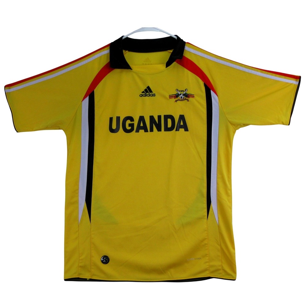 Adidas Uganda National Team‎ Soccer Jersey Mens Large Yellow ClimaCool Sport